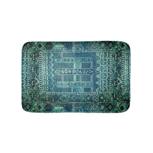 Banheiro Design de tapete oriental em blues