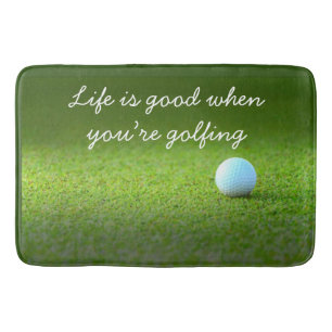Banheiro Golf Life é bom com bola de golfe no tapete de por
