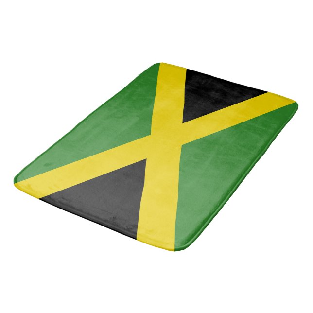 Banheiro Grande tapete de banho com bandeira da Jamaica (Angulado)