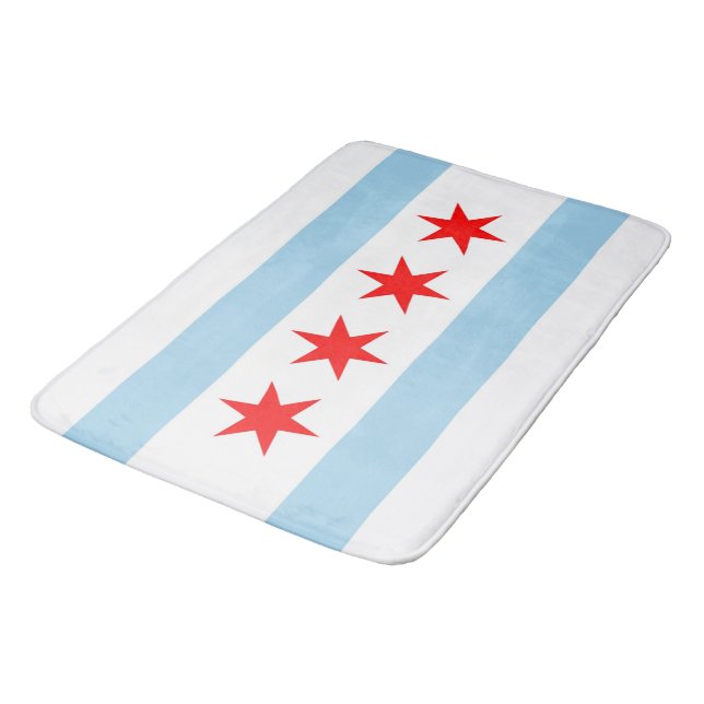 Banheiro Grande tapete de banho com bandeira de Chicago, EU (Angulado)
