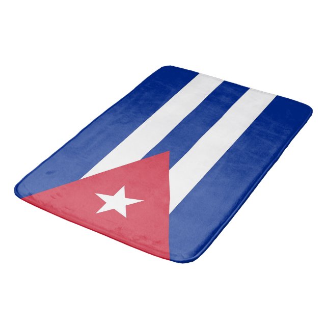 Banheiro Grande tapete de banho com bandeira de Cuba (Angulado)