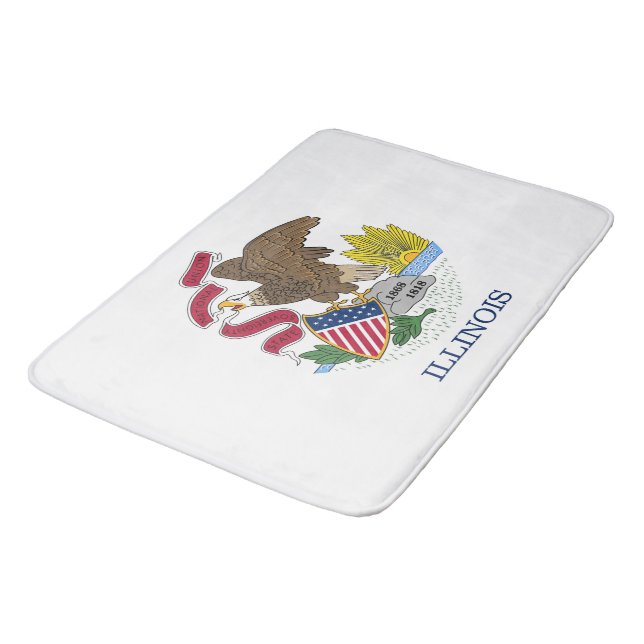 Banheiro Grande tapete de banho com bandeira de Illinois, E (Angulado)