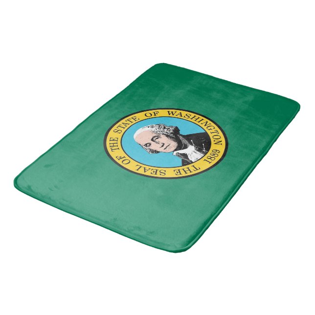 Banheiro Grande tapete de banho com bandeira de Washington, (Angulado)