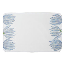 Banheiro Pentes de giz azul em uma tapete de banho