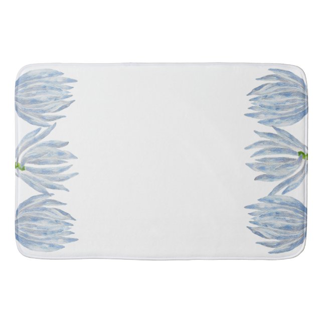 Banheiro Pentes de giz azul em uma tapete de banho (Frente)