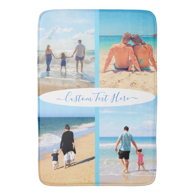Banheiro Personalize seu tapete de colagem de fotos com nom (Frente Vertical)
