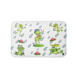 Banheiro prestes a ir ao tapete de banho de sapo