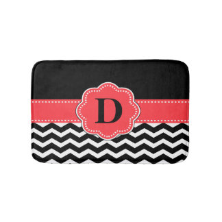 Banheiro Tapete coral preto de Chevron