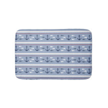 Tapete de Banho Âncoras Náuticas Azul Marinho Bran
