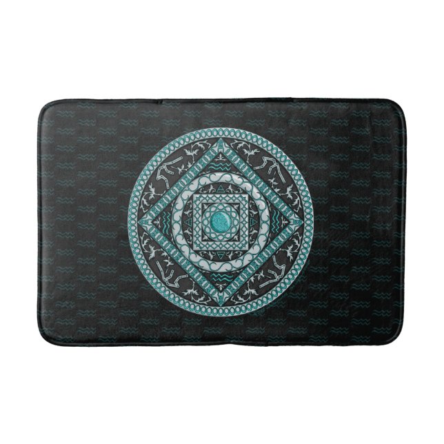 Banheiro Tapete de Banho Aquário Mandala (Frente)