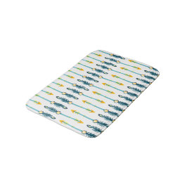 Banheiro tapete de banho com flechas amarelas boho