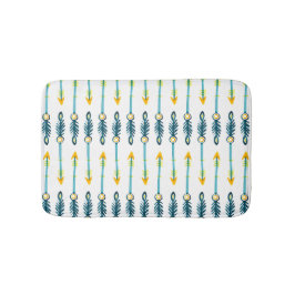 Banheiro tapete de banho com flechas amarelas boho
