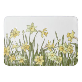 Banheiro Tapete de banho com imagem desenhada de narcisos a
