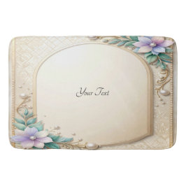 Banheiro Tapete de Banho com Moldura Floral Decorativa com 