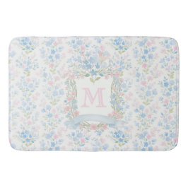 Banheiro Tapete de Banho com Monograma Floral Personalizado