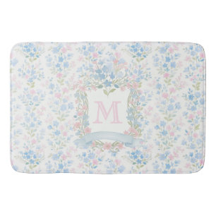 Banheiro Tapete de Banho com Monograma Floral Personalizado