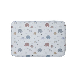 Banheiro Tapete de Banho com Padrão de Berçário de Elefante