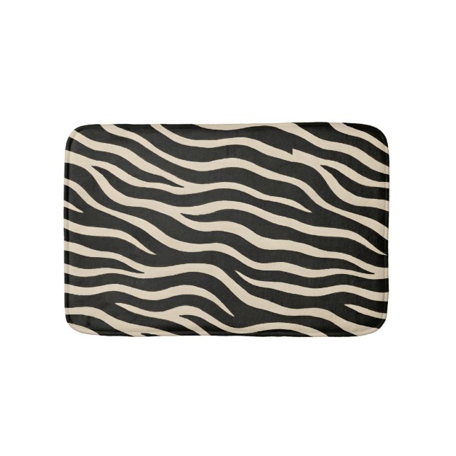 Banheiro Tapete de Banho com Padrão de Zebra Fluido (frente)