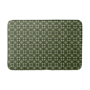 Banheiro Tapete de Banho com Padrão Geométrico Retro Verde