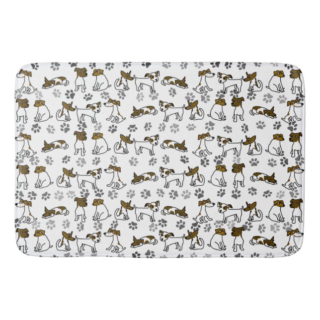 Banheiro Tapete de Banho com Pegada de Jack Russell (Frente)