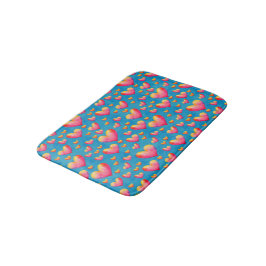 Banheiro Tapete de Banho Corações Aquarela Multicoloridos