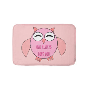 Banheiro Tapete de Banho Coruja de Mensagem de Amor Fofo