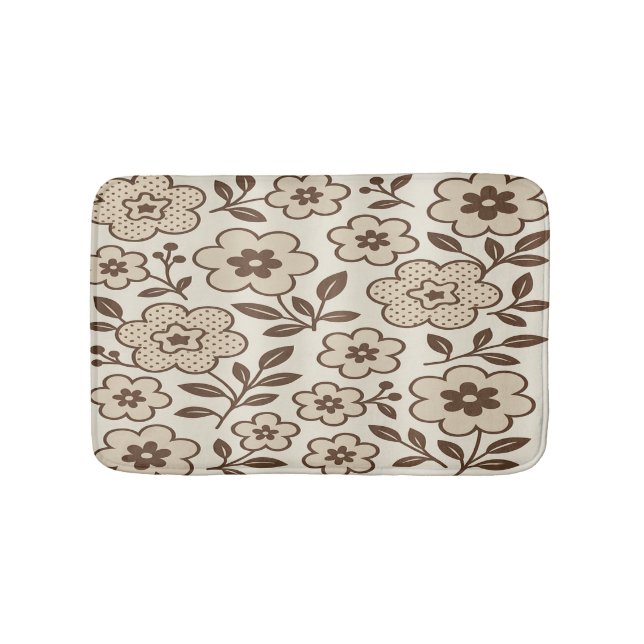 Banheiro Tapete de Banho Creme Floral (frente)