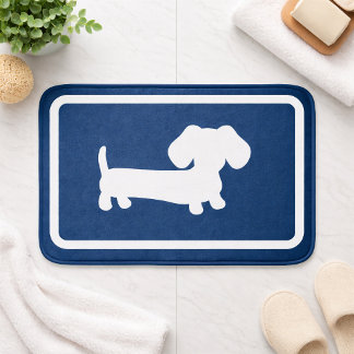 Banheiro Tapete de Banho Dachshund Azul Naval Tapete de Ban