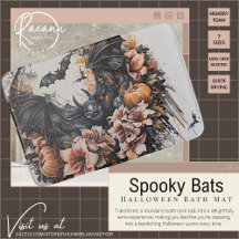 Tapete de Banho de Halloween Morcegos Assustadores