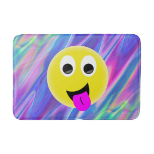 Banheiro tapete de banho de holograma emoji