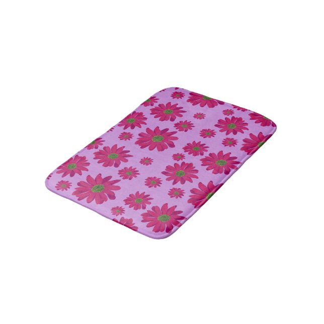 Banheiro tapete de banho de margarida rosa (Angulado)