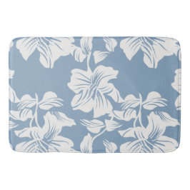 Banheiro Tapete de Banho de Veludo Azul Floral em Arte Line