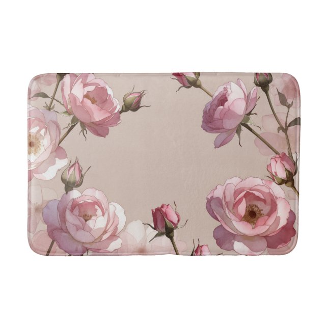 Banheiro Tapete de Banho Elegância Rosa Pastel (Frente)