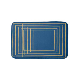 Banheiro Tapete de banho em molduras elegantes azul e doura