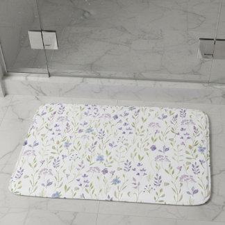 Banheiro Tapete de Banho Floral Roxo