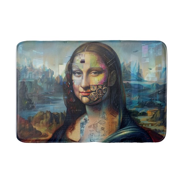 Banheiro Tapete de Banho Futurista Mona Lisa (Frente)