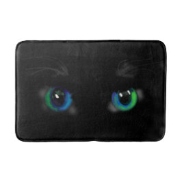 Banheiro Tapete de Banho Gato Preto Olhos Azuis Verdes