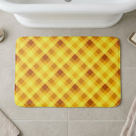 Banheiro Tapete de Banho Grande Xadrez Amarelo Gema de Ovo