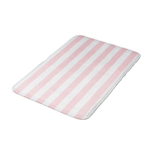 Banheiro Tapete de Banho Listra Rosa e Branco