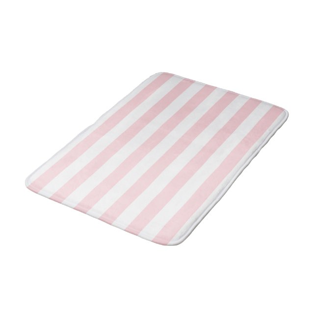 Banheiro Tapete de Banho Listra Rosa e Branco (Angulado)