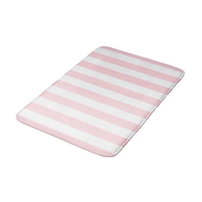Banheiro Tapete de Banho Listra Rosa e Branco (Angulado)