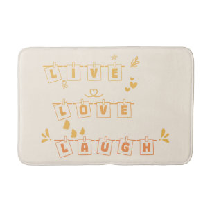 Banheiro Tapete de Banho Live Love Laugh Cute Notedry