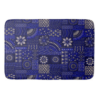 Banheiro Tapete de Banho Ornamental Azul e Creme