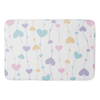 Banheiro Tapete de Banho Pastel Heart Garland - Banho Estét