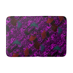Banheiro Tapete de Banho Purple Ginkgo Grunge