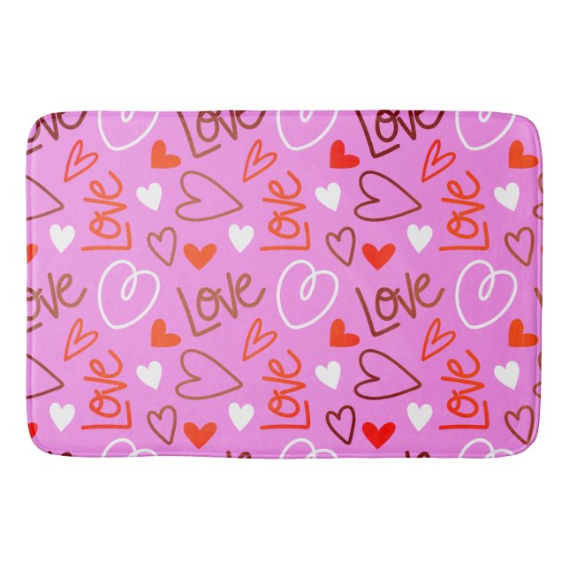 Banheiro Tapete de Banho Scribbled Love (Frente)