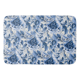 Banheiro Toile francesa & toile de Jouy. Azul. Tapete de ba