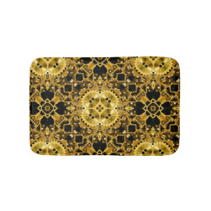 Banheiro Volante elegante e tapete de banho dourado