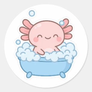 Banho de Espuma Kawaii Axolotl – Adesivo Transpare