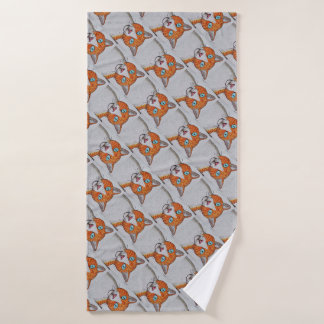 Banho Toalha de gato laranja e branco